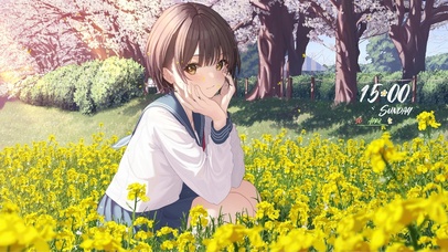 唯美油菜花田少女