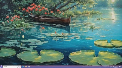 动漫场景荷潭-桌面主题