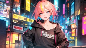 霓虹城市少女