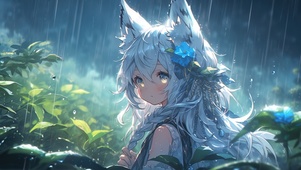 在雨中
