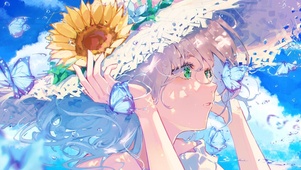 夏天草帽少女