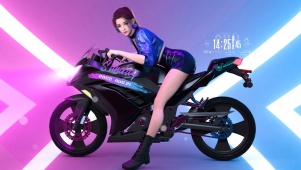 4k机车美女