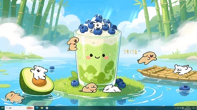 清新牛油果奶昔小狗