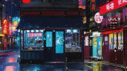 雨中便利店