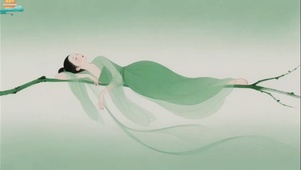 古风悠闲仕女图
