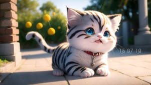 可爱斑纹猫