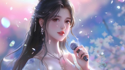 唯美 黑发 少女
