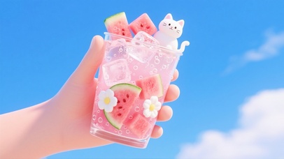 一杯西瓜冰汽水