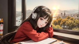 听音乐的少女