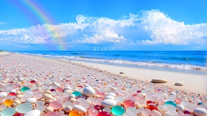 海边的彩色石头