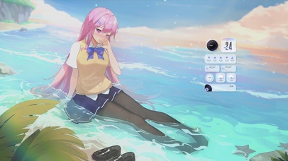 4K黑丝长腿海边美少女