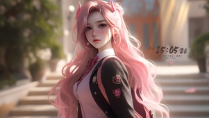 甜美气质学院女孩