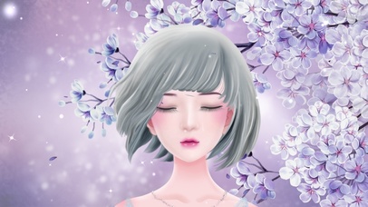 意境壁纸-少女的樱花泪