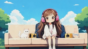 少女与白猫的悠闲