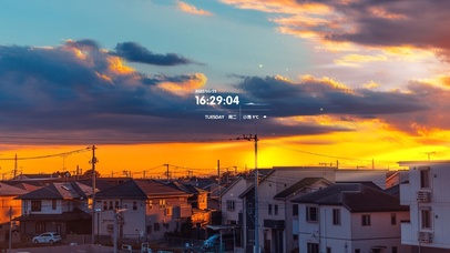 4K唯美治愈日落城市