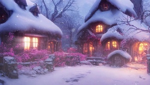 森林雪夜