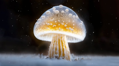 4K唯美治愈梦幻水晶蘑菇