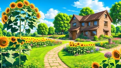 唯美向日葵小屋