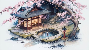 水墨古风小屋