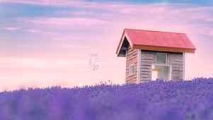 薰衣草，小木屋