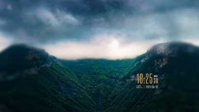 雷雨 高山 下雨 绿色 护眼 