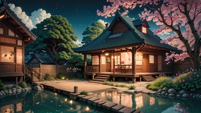 4K唯美治愈古风樱花庭院