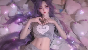 可爱比心女孩