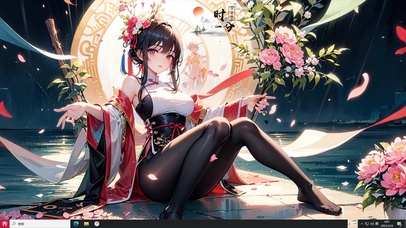 4k旗袍黑色大长腿圆月美少女