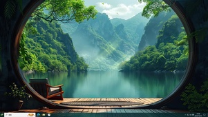 静谧湖居主题