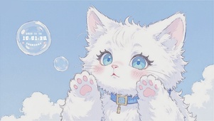蓝眼萌猫的可爱瞬间（时钟版）