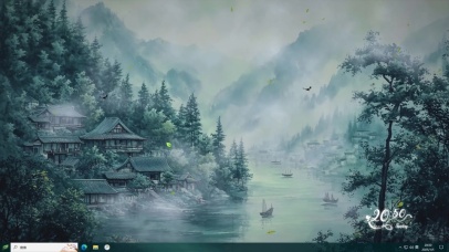 护眼绿色AI风景-桌面主题