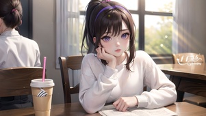 可爱看书少女