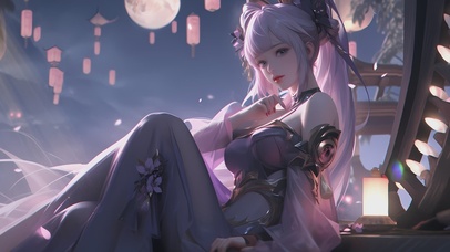 【4K】动态，唯美月下佳人