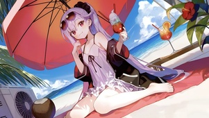 海边泳装少女-长夜月