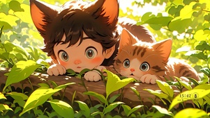 森林猫咪男孩