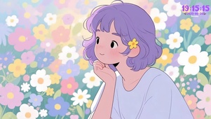 花丛中的女孩