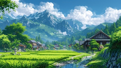 4k青山脚下乡村