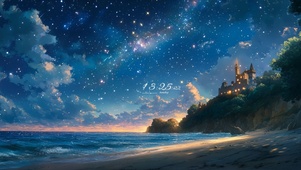 炫酷海边星空