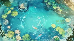 雨中荷塘