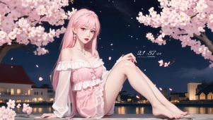 樱花蕾丝连衣裙美少女