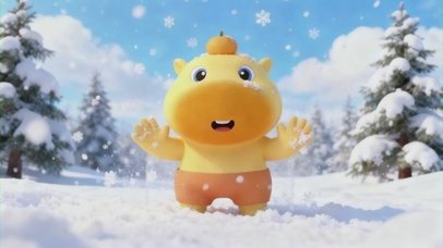 下雪啦！噜噜好开心