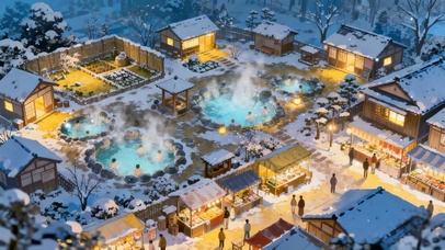 冬夜温泉小镇