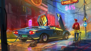 赛博跑车充个电