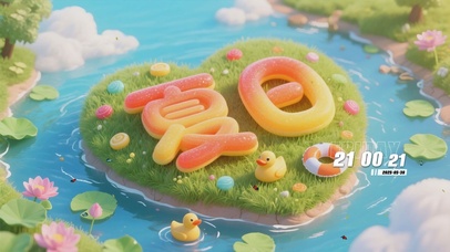 蓝天白云树木河流