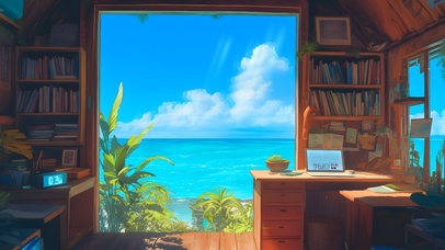 夏日小屋海洋