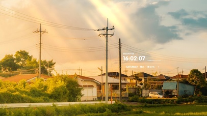 4K唯美日系城市夏季黄昏