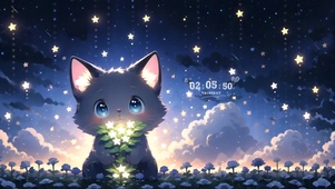 可爱小黑猫
