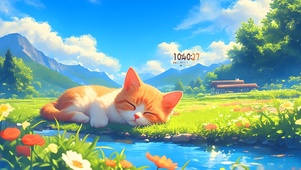 阳光瞌睡大橘猫