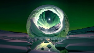 水晶球里的极光雪月秘境（护眼）