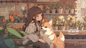 少女和狗狗